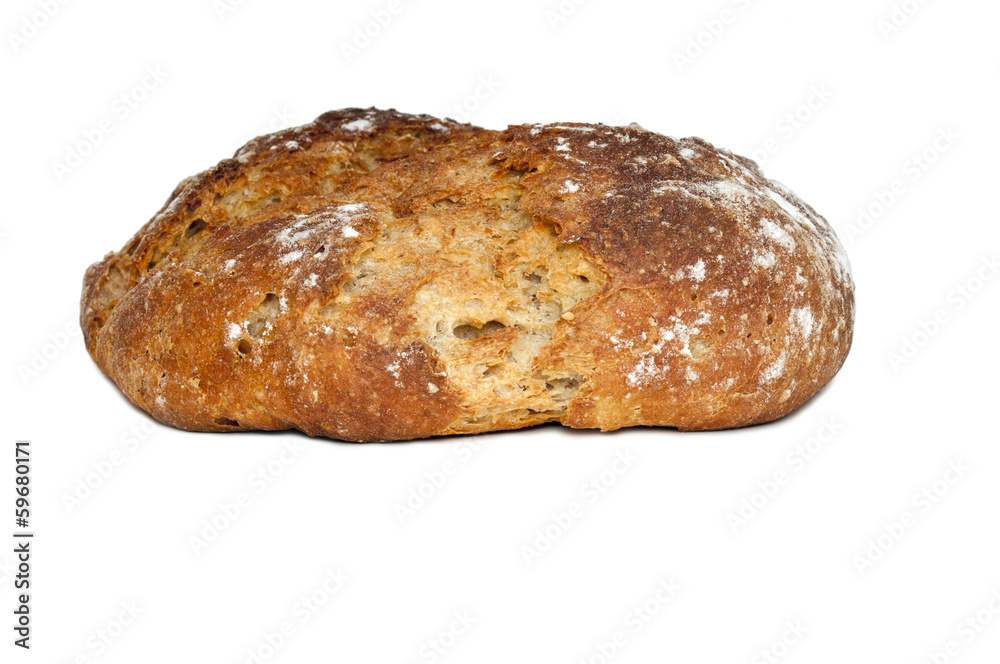 Fresh white bread isolated