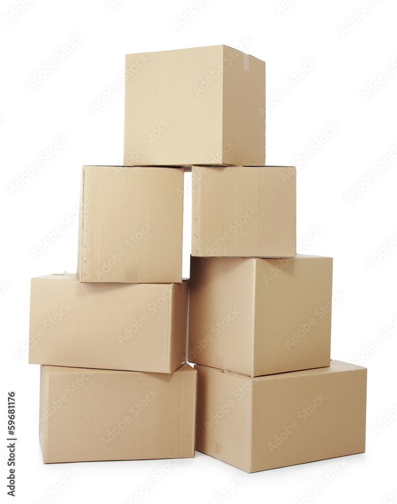 piles of cardboard boxes