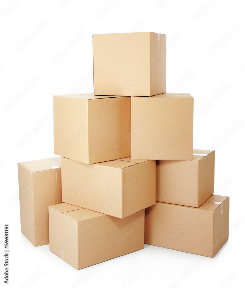 piles of cardboard boxes