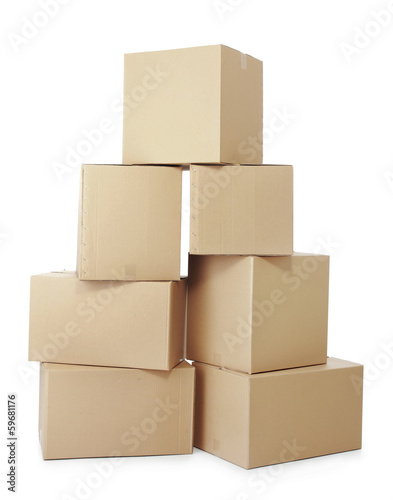 piles of cardboard boxes