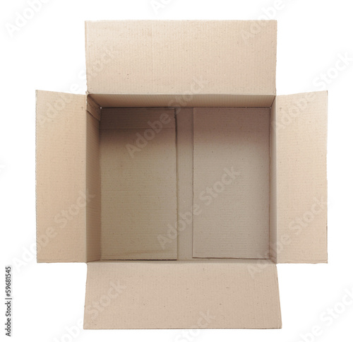 opened cardboard box taped up © Odua Images