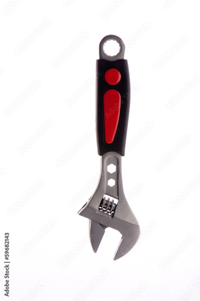 Adjustable steel spanner isolated white backgraund Adjustable steel spanner isolated white backgraund