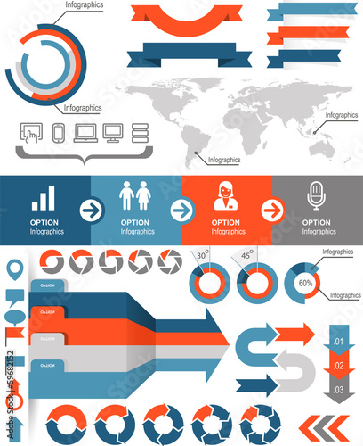 Infographics and statistic elements and icons