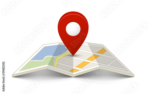 Map with a pin