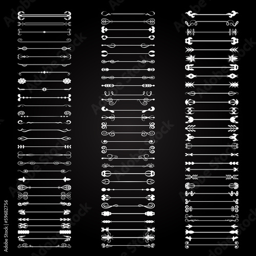 Calligraphic Design Elements - Isolated On Black Background