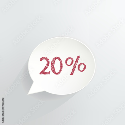 Twenty Percent Off Speech Bubble