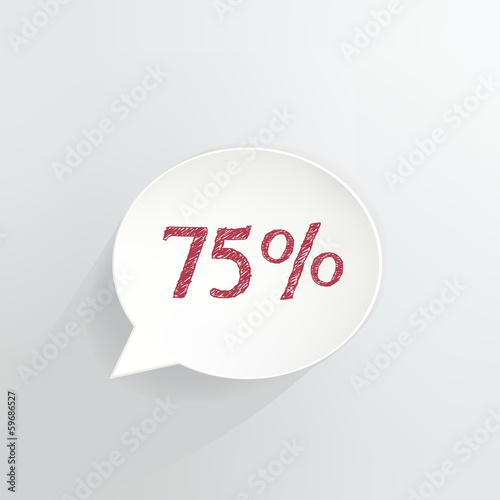 Seventy Five Percent Off Speech Bubble