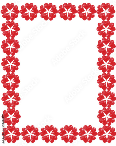 Wallpaper Mural frame from the red illustrated flowers Torontodigital.ca