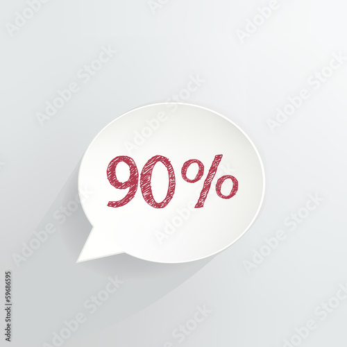Ninety Percent Off Speech Bubble