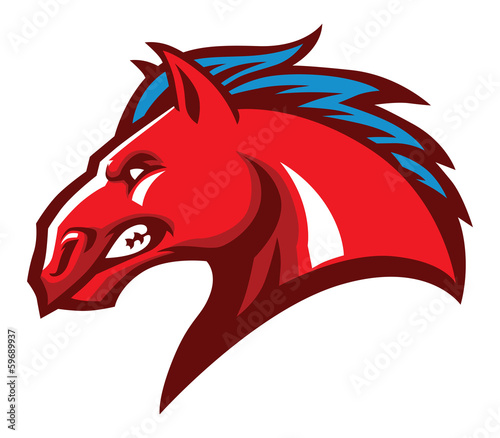 Obraz na płótnie angry horse head mascot