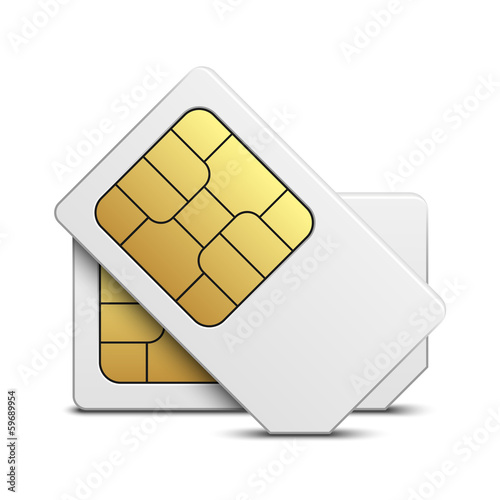 Sim card isolated on white background