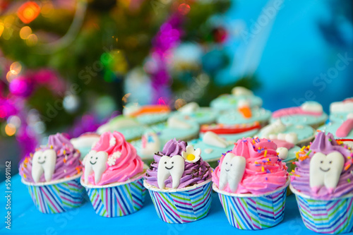 Fancy cup cake in Chirstmas party