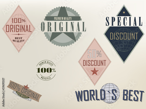Set of Quality and Discount labels