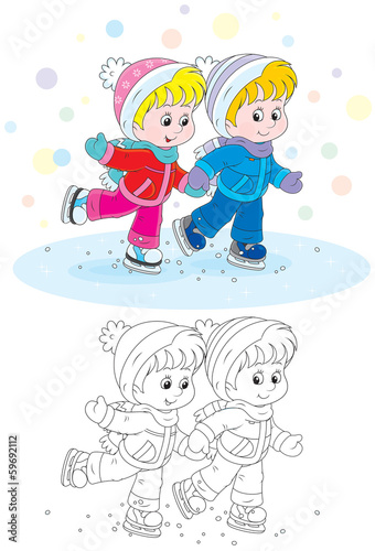 Children skating