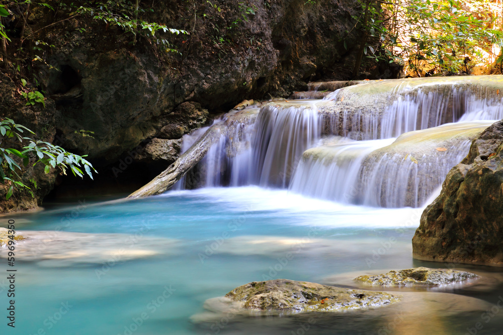 Beautiful Waterfall at Erawan National Park in Kanchanaburi ,Tha Beautiful Waterfall at Erawan National Park in Kanchanaburi ,Tha