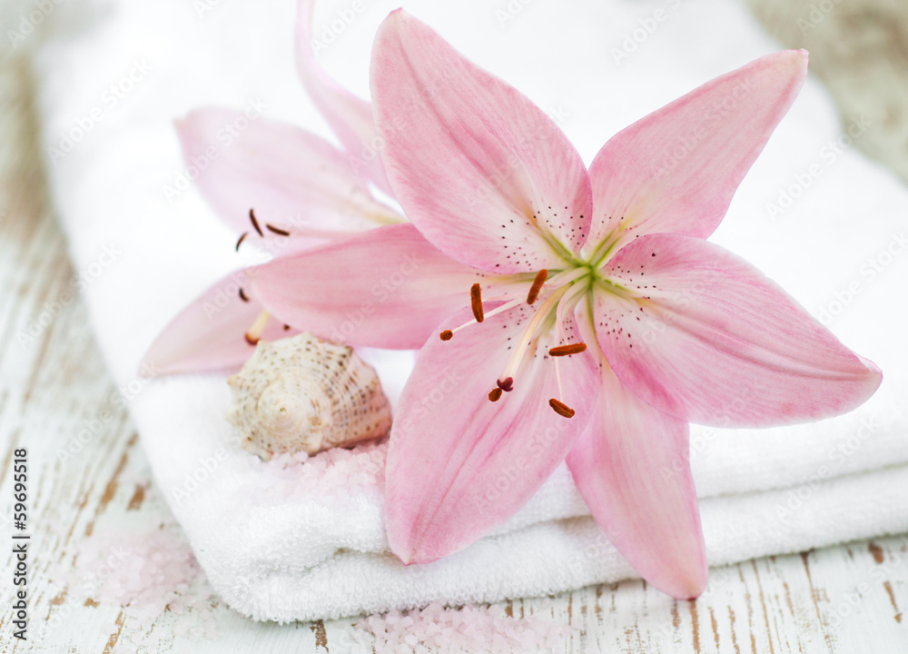 Spa Towel with flower