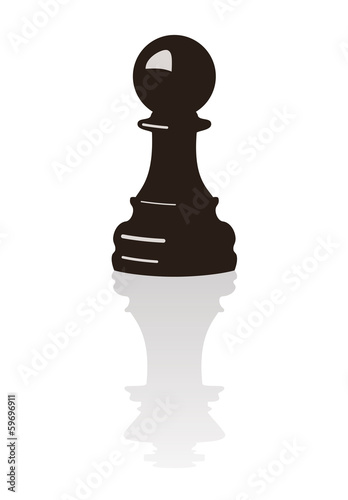 vector chess pawn with the reflection of a king