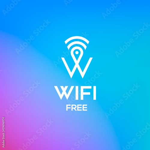 Free wifi symbol for business use, vector Eps10 image.