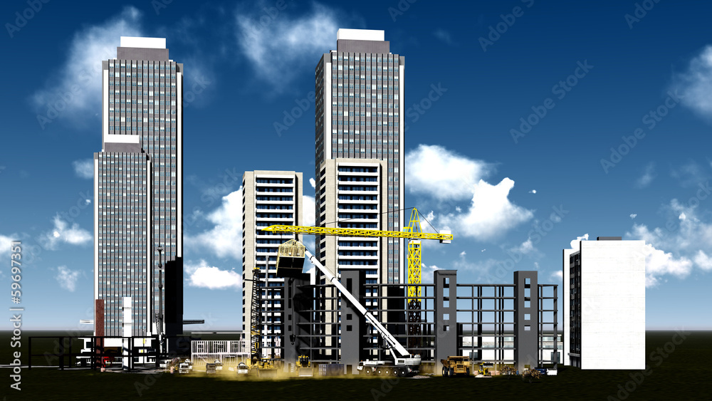 Obraz premium Construction site - abstract colorful illustration