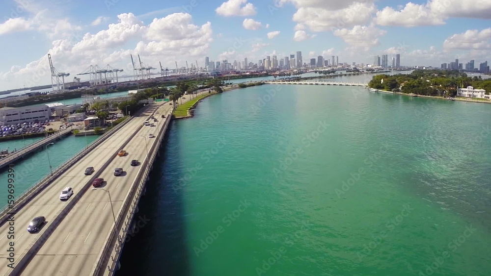 Macarthur Bridge and Star Island Miami Beach Macarthur Bridge and Star Island Miami Beach