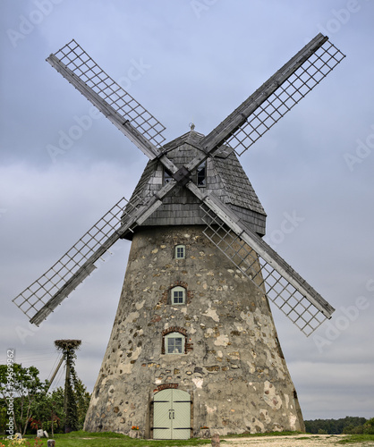 Medieval windmill in village of Araishi, Latvia, Europe