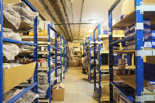 shelves in the warehouse