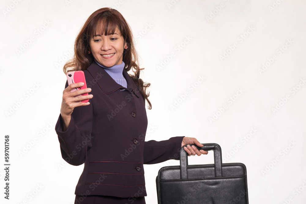 Attractive brunette asian business career woman Attractive brunette asian business career woman