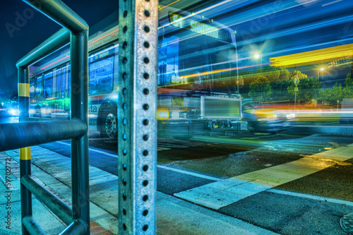 Night scene in the city of Orange California