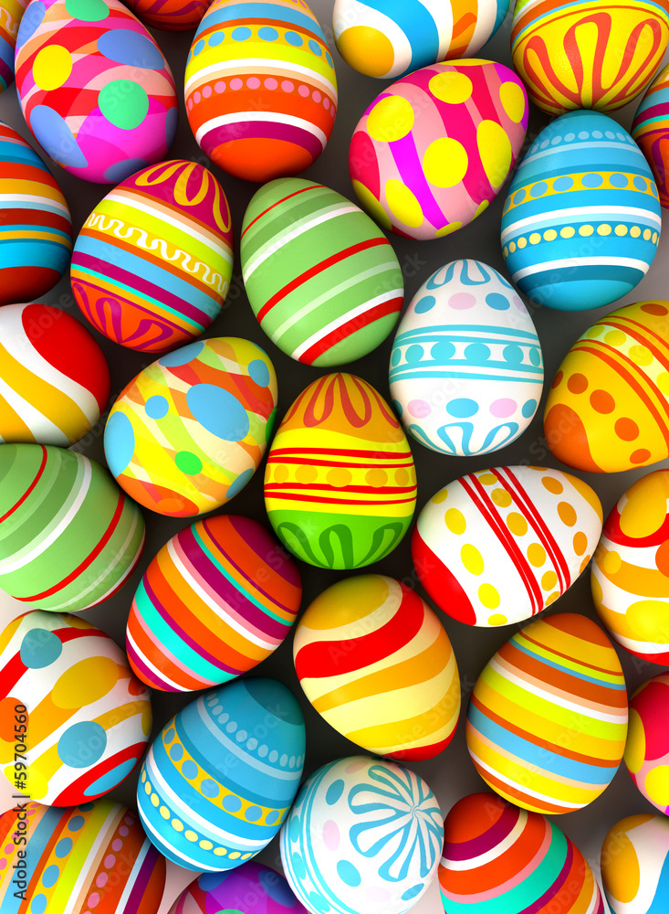 Naklejka premium Happy Easter. Background with painted eggs