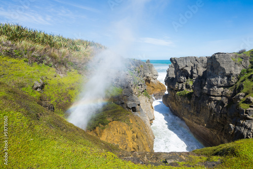 Pancake rocks in Punakaiki  South island  New Zealand