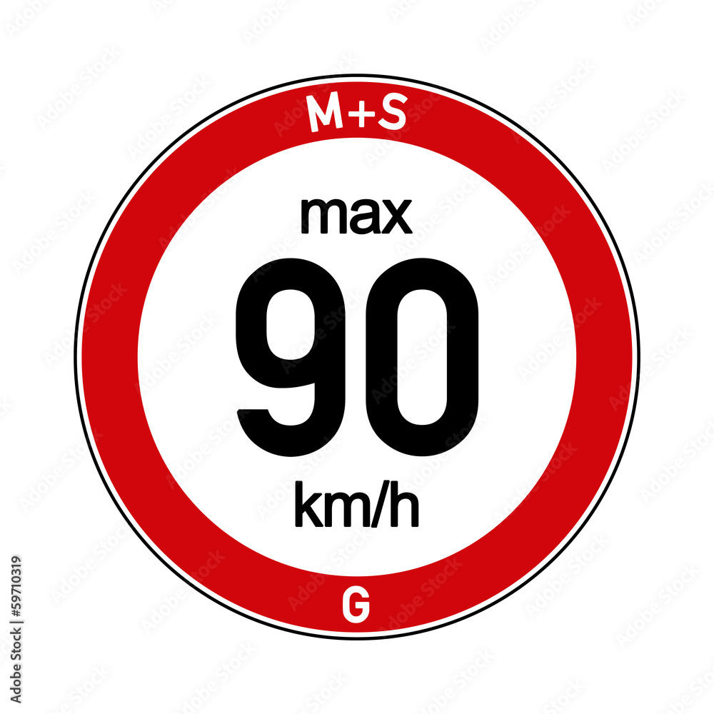 Aufkleber M+S Reifen Geschwindigkeitsindex G 90 km/h Aufkleber M+S Reifen Geschwindigkeitsindex G 90 km/h