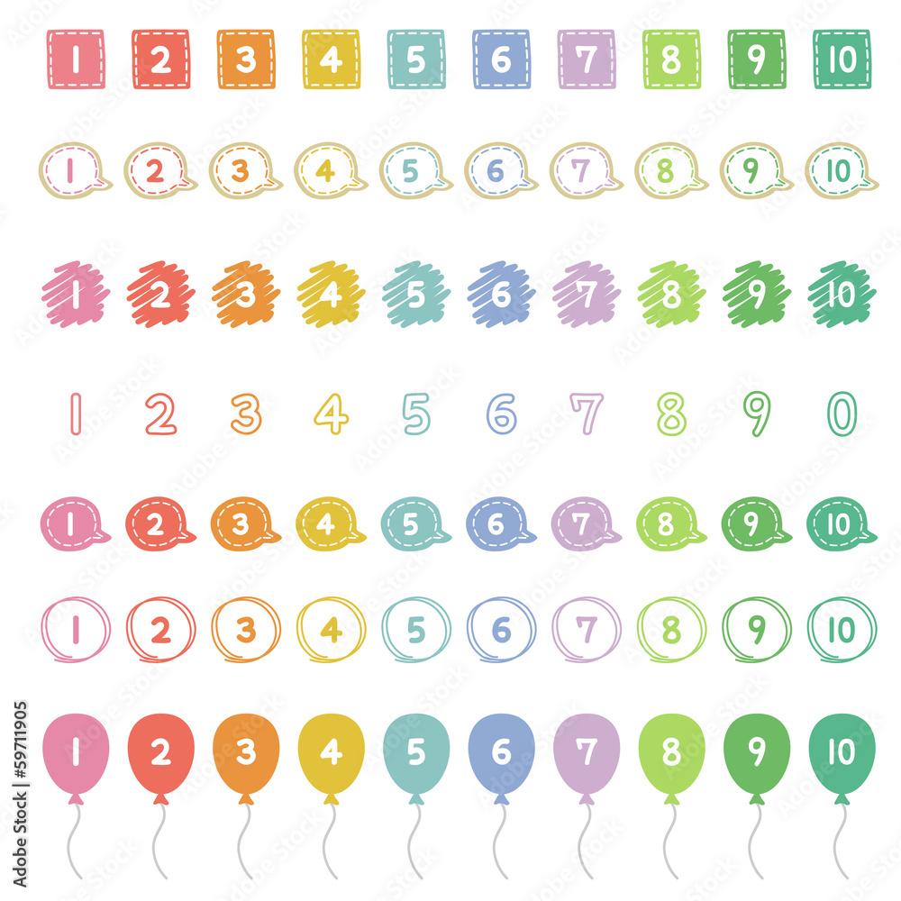手書き数字のアイコン Vector Ai Stock Vector Adobe Stock