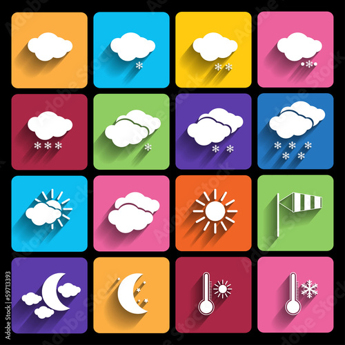 Weather icons set - vector.
