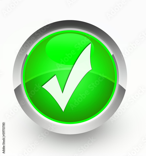Knopf grün Häkchen