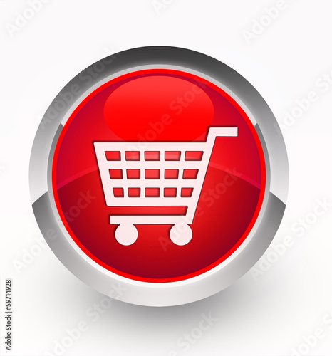 Knopf rot Einkaufskorb
