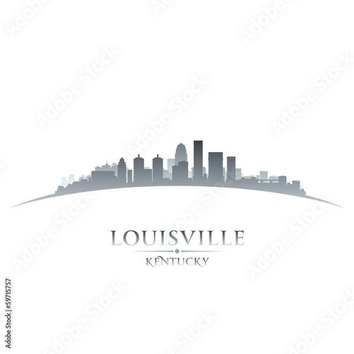 Louisville Kentucky city skyline silhouette white background