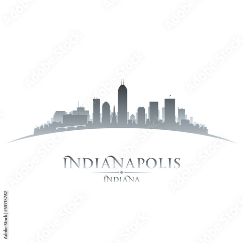 Indianapolis Indiana city skyline silhouette white background