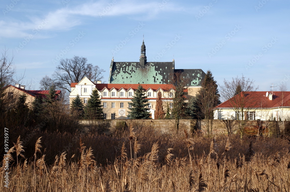 Baroque salesians monastery in Lutomiersk in łódzkie province