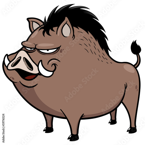 Vászonkép Vector illustration of Wild boar