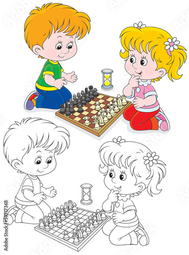 Children play chess