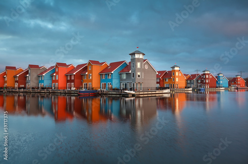 colorful building on water