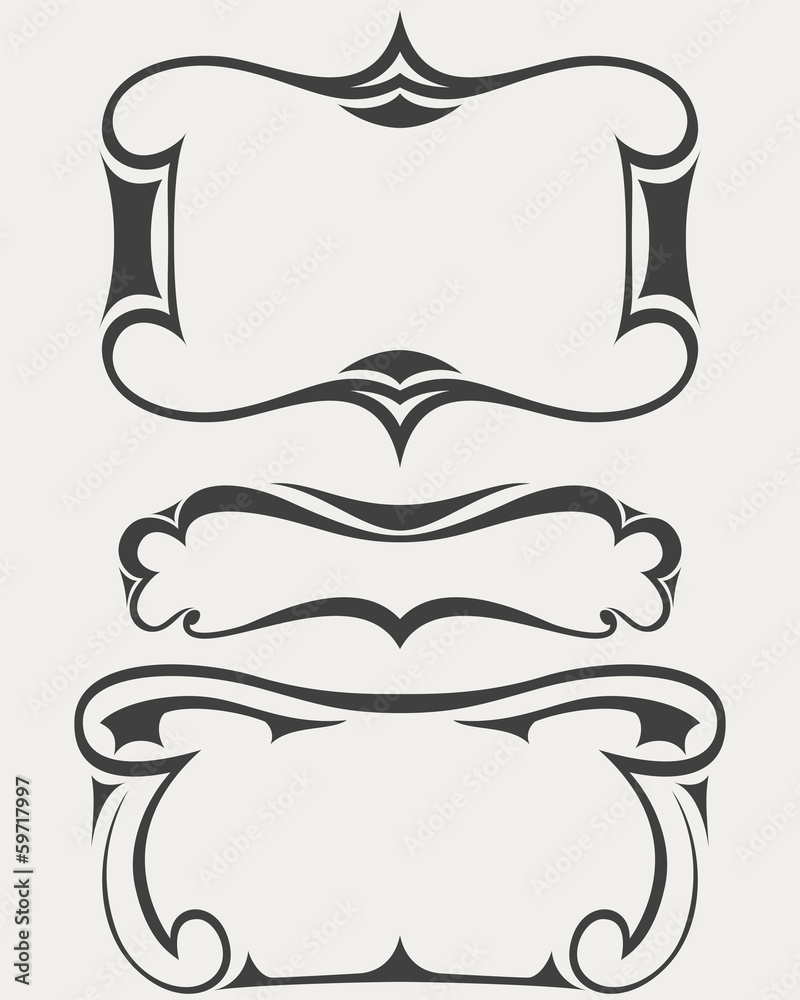 Set of vector frames in art-deco style Set of vector frames in art-deco style