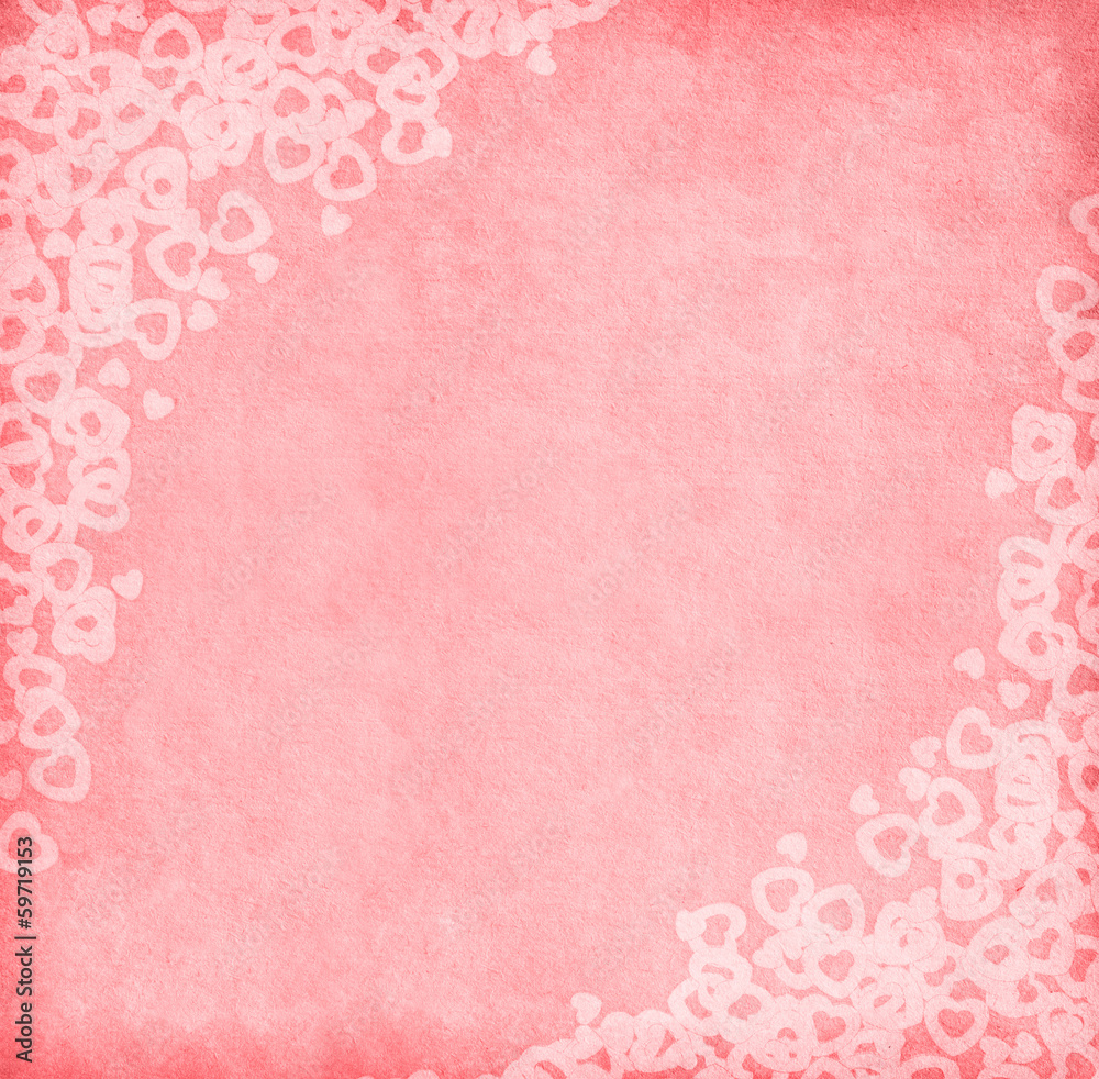 Pink paper with hearts.
