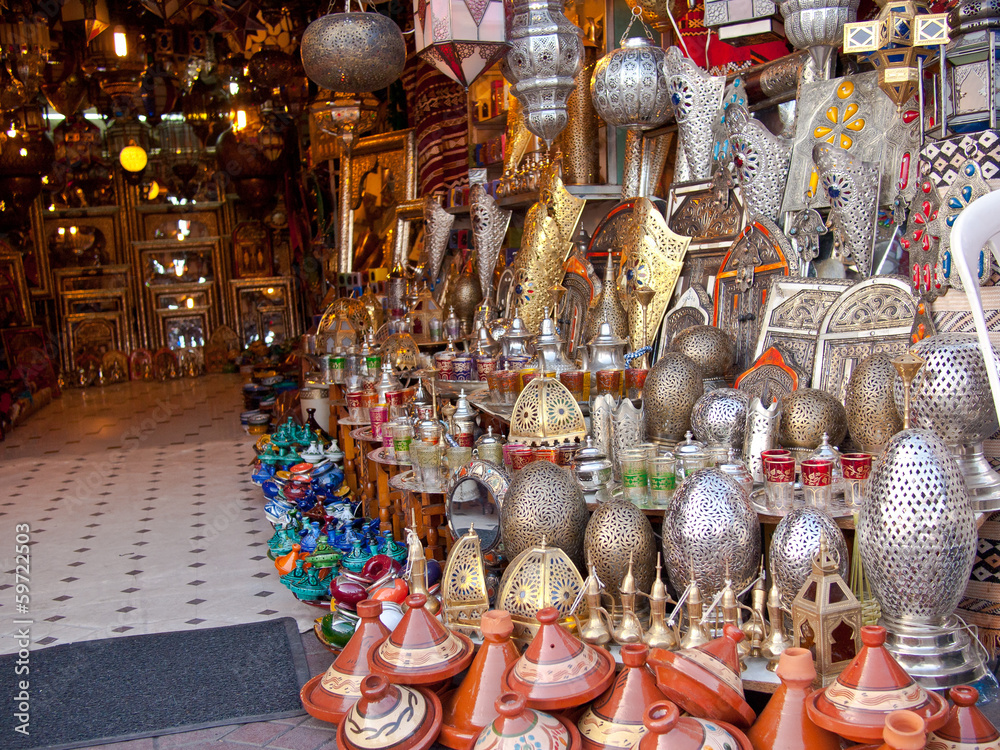 Moroccan store with iron products and utensils