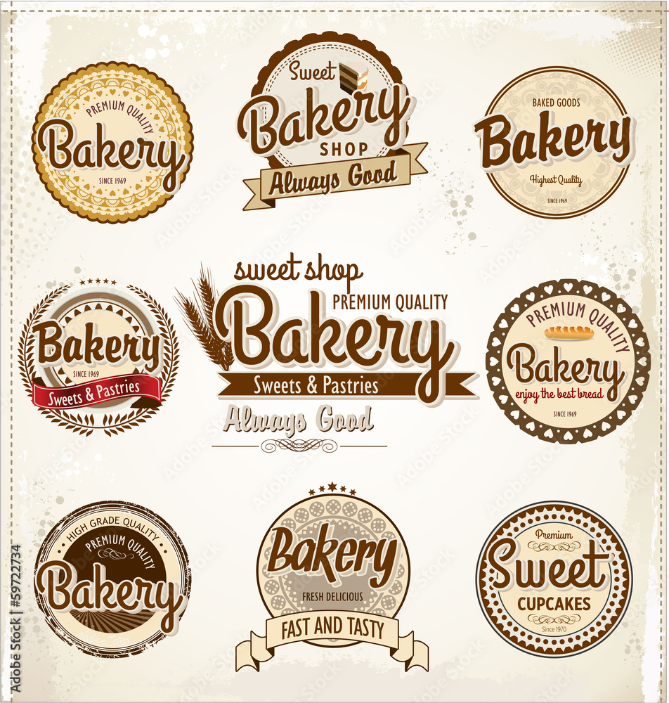 Retro Bakery Badges And Labels