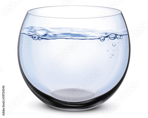 Fish bowl isolated on white. Vector illustration