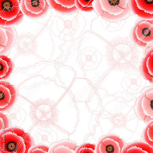 Pink backgrounds with poppies