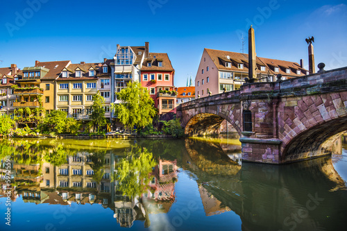Nuremberg, Germany Old City at Pegnitz River photo