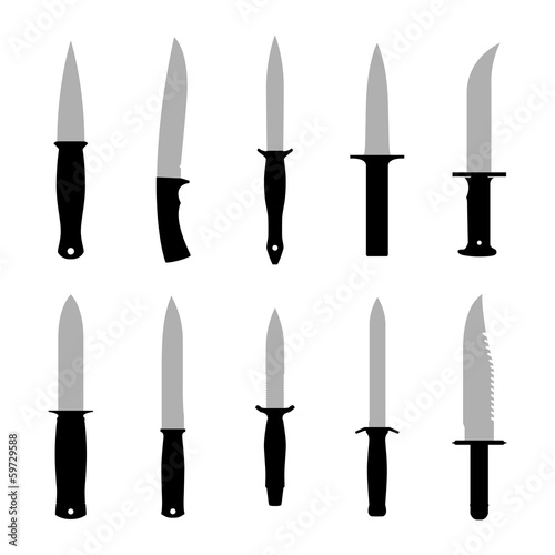 Knives set. Isolated on white background. Vector EPS10.