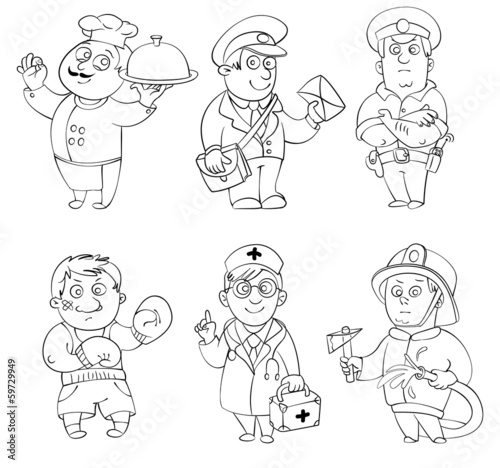 Professions. Coloring book